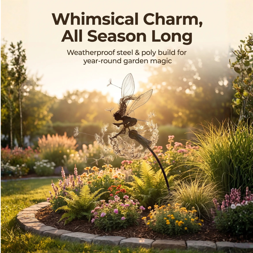 Fairy Garden Wind Spinner Metal Outdoor Yard Decor