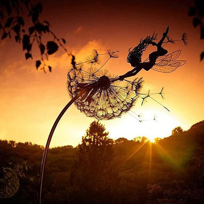 Fairy Garden Wind Spinner Metal Outdoor Yard Decor
