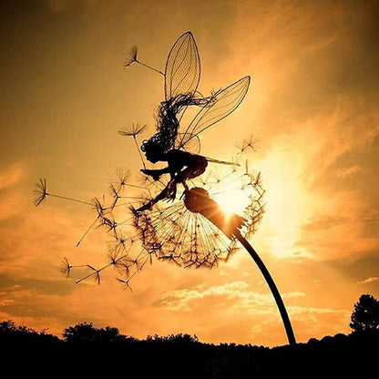 Fairy Garden Wind Spinner Metal Outdoor Yard Decor