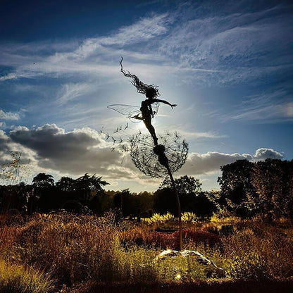 Fairy Garden Wind Spinner Metal Outdoor Yard Decor