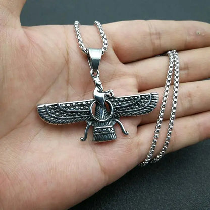 Faravahar Stainless Steel Pendant Necklace
