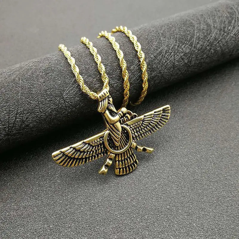 Faravahar Stainless Steel Pendant Necklace