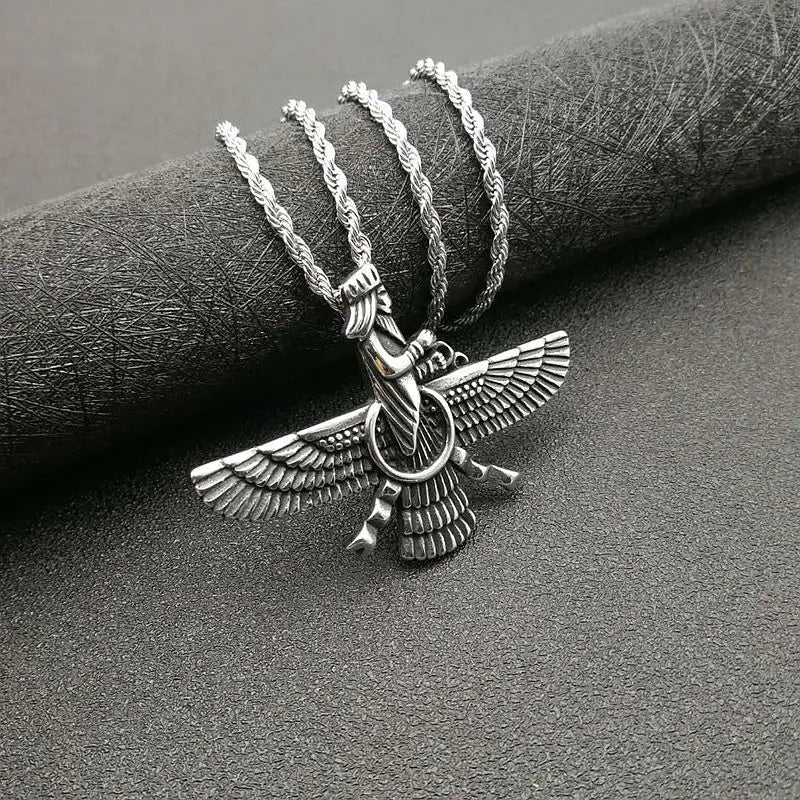 Faravahar Stainless Steel Pendant Necklace