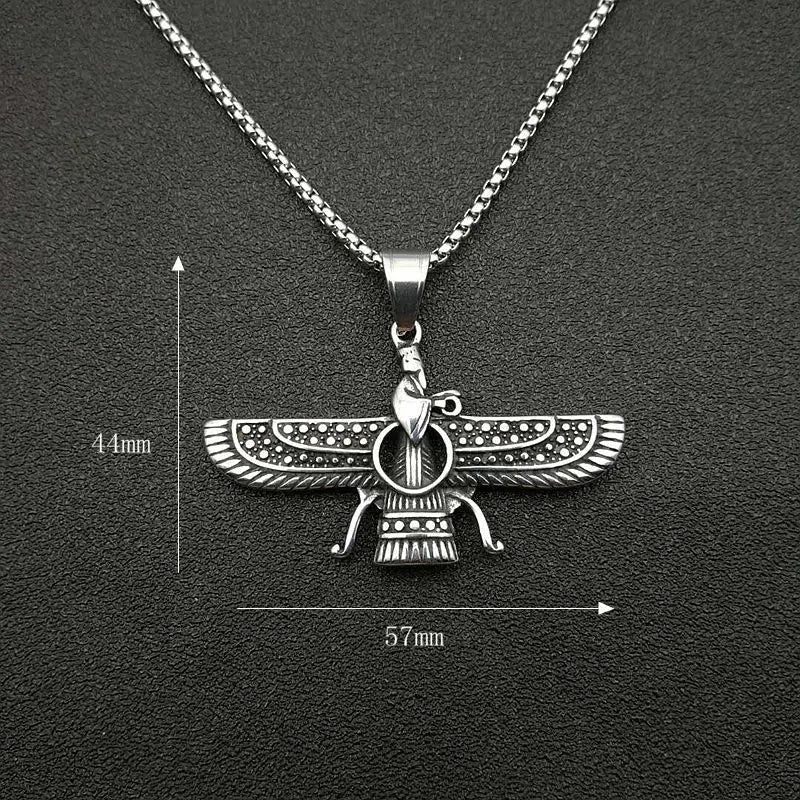 Faravahar Stainless Steel Pendant Necklace