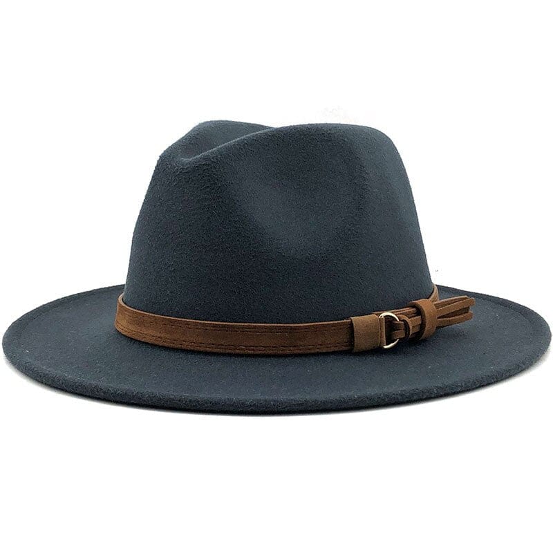 Fedora Hat with Leather Band Unisex Cotton Wool