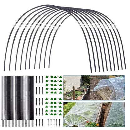 Fiberglass Garden Arch Tunnel Kit for Raised Beds