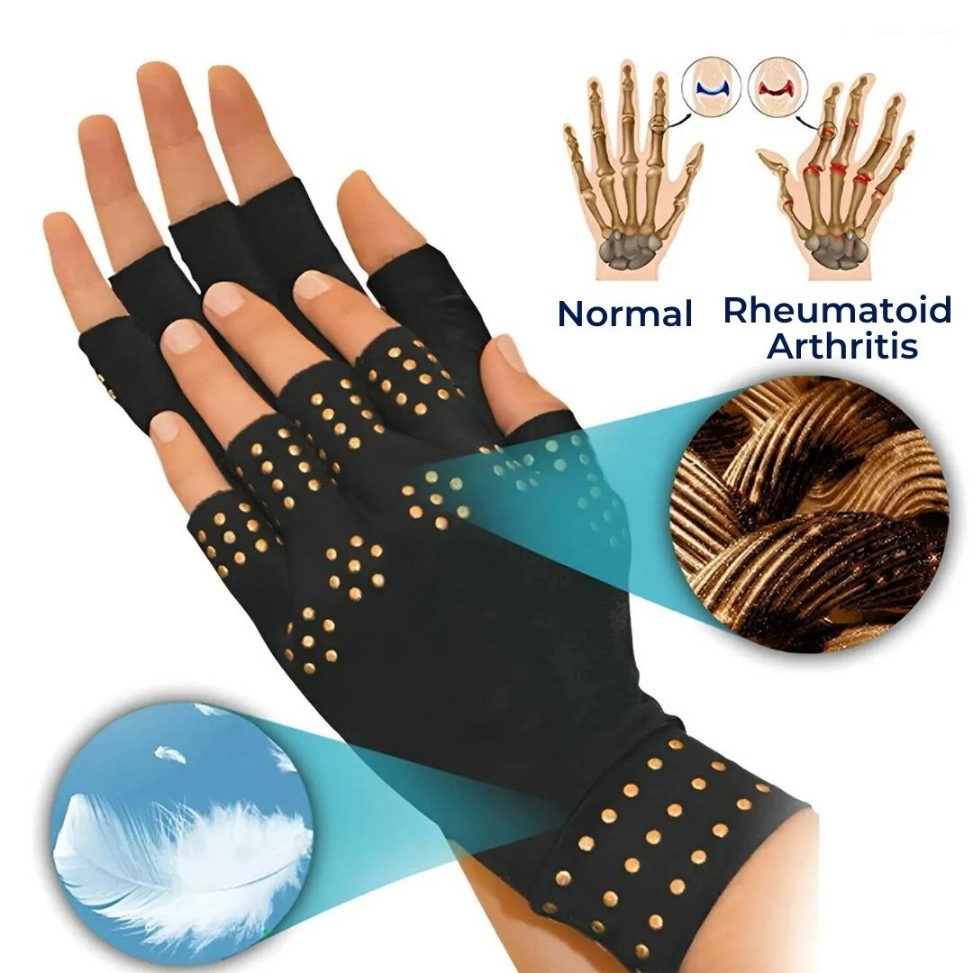 Fingerless Compression Support Gloves with Magnetic Inserts