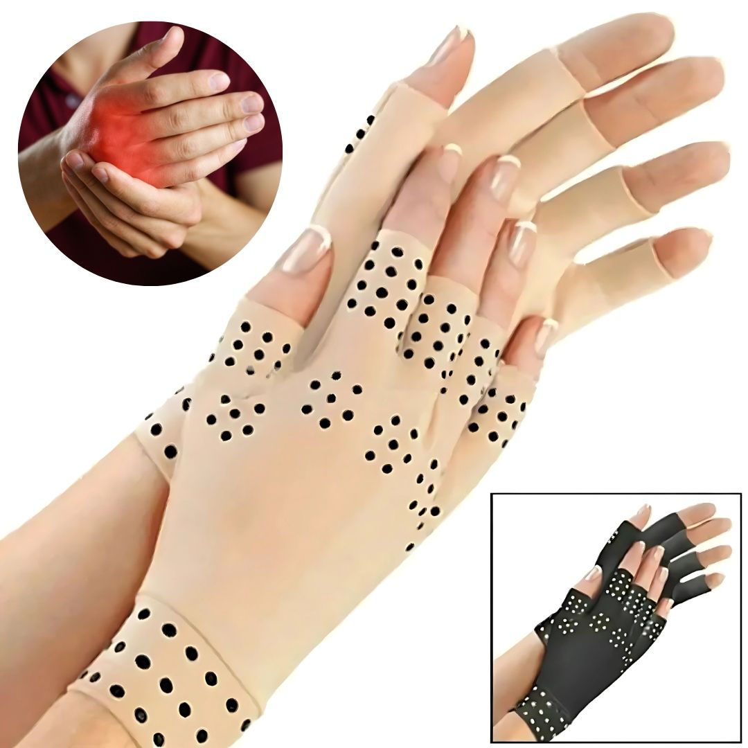 Fingerless Compression Support Gloves with Magnetic Inserts