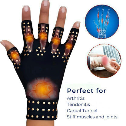 Fingerless Compression Support Gloves with Magnetic Inserts