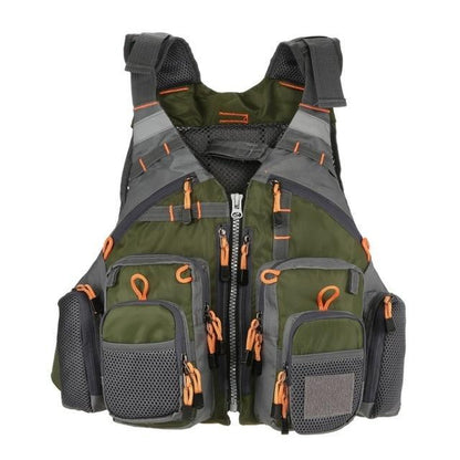 Fishing Life Vest with Multi Pocket Storage and Adjustable Fit