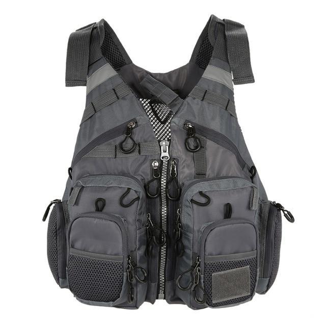 Fishing Life Vest with Multi Pocket Storage and Adjustable Fit