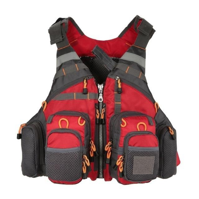 Fishing Life Vest with Multi Pocket Storage and Adjustable Fit