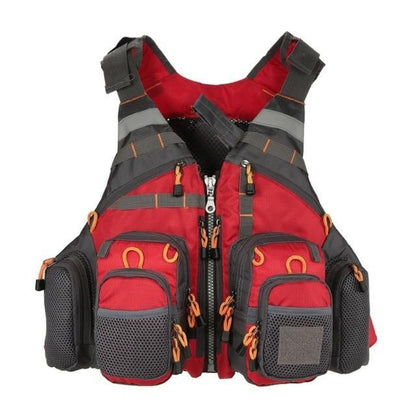 Fishing Life Vest with Multi Pocket Storage and Adjustable Fit