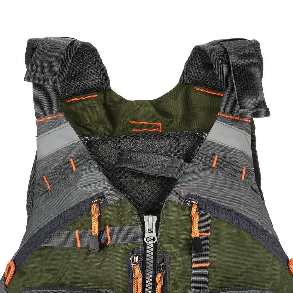 Fishing Life Vest with Multi Pocket Storage and Adjustable Fit