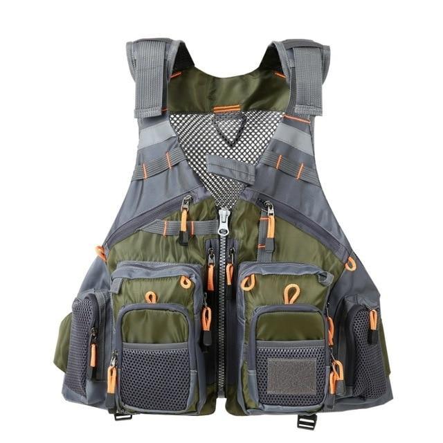 Fishing Life Vest with Multi Pocket Storage and Adjustable Fit
