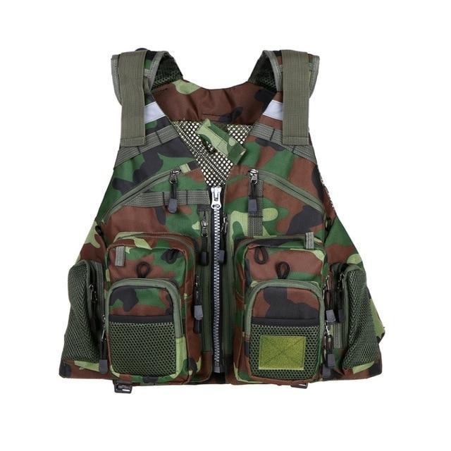 Fishing Life Vest with Multi Pocket Storage and Adjustable Fit