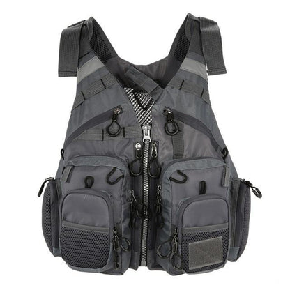 Fishing Life Vest with Multi Pocket Storage and Adjustable Fit