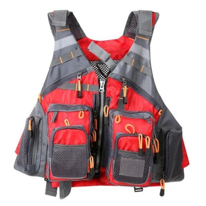 Fishing Life Vest with Multi Pocket Storage and Adjustable Fit