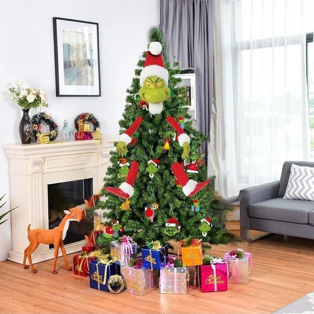 Five Piece Grinch Inspired Christmas Ornament Set