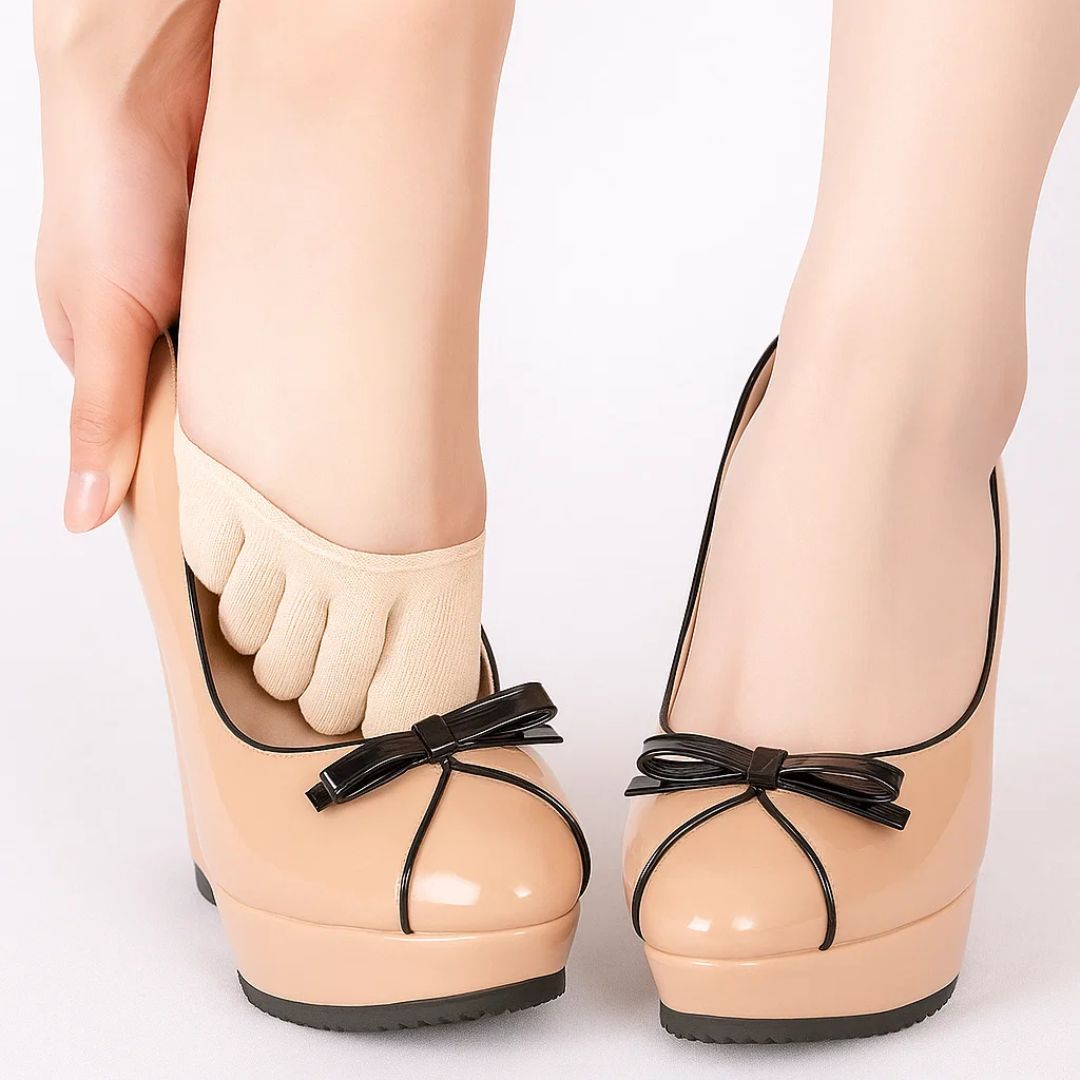 Five Toe No Show Forefoot Cushion Socks