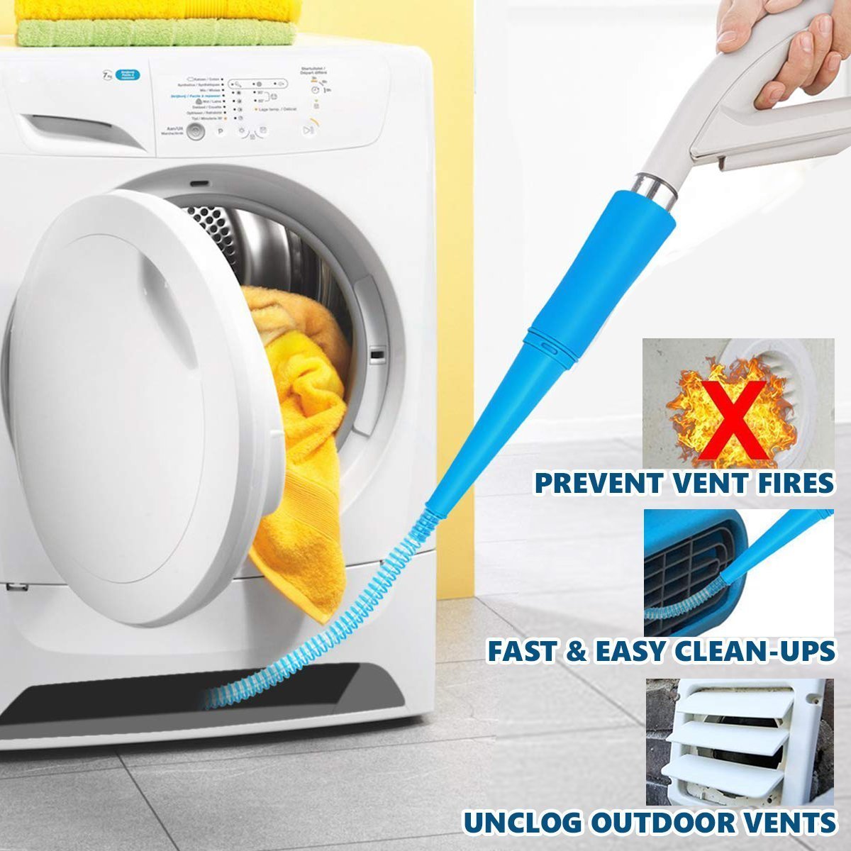 Flexible Dryer Vent Vacuum Cleaning Attachment