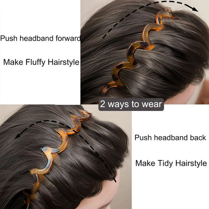 Flexible Hair Styling Headband with Secure Grip Teeth
