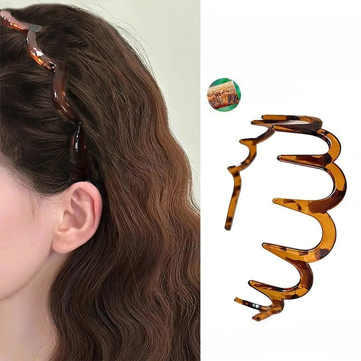 Flexible Hair Styling Headband with Secure Grip Teeth