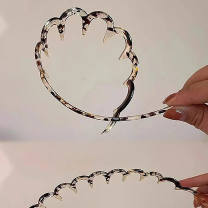 Flexible Hair Styling Headband with Secure Grip Teeth