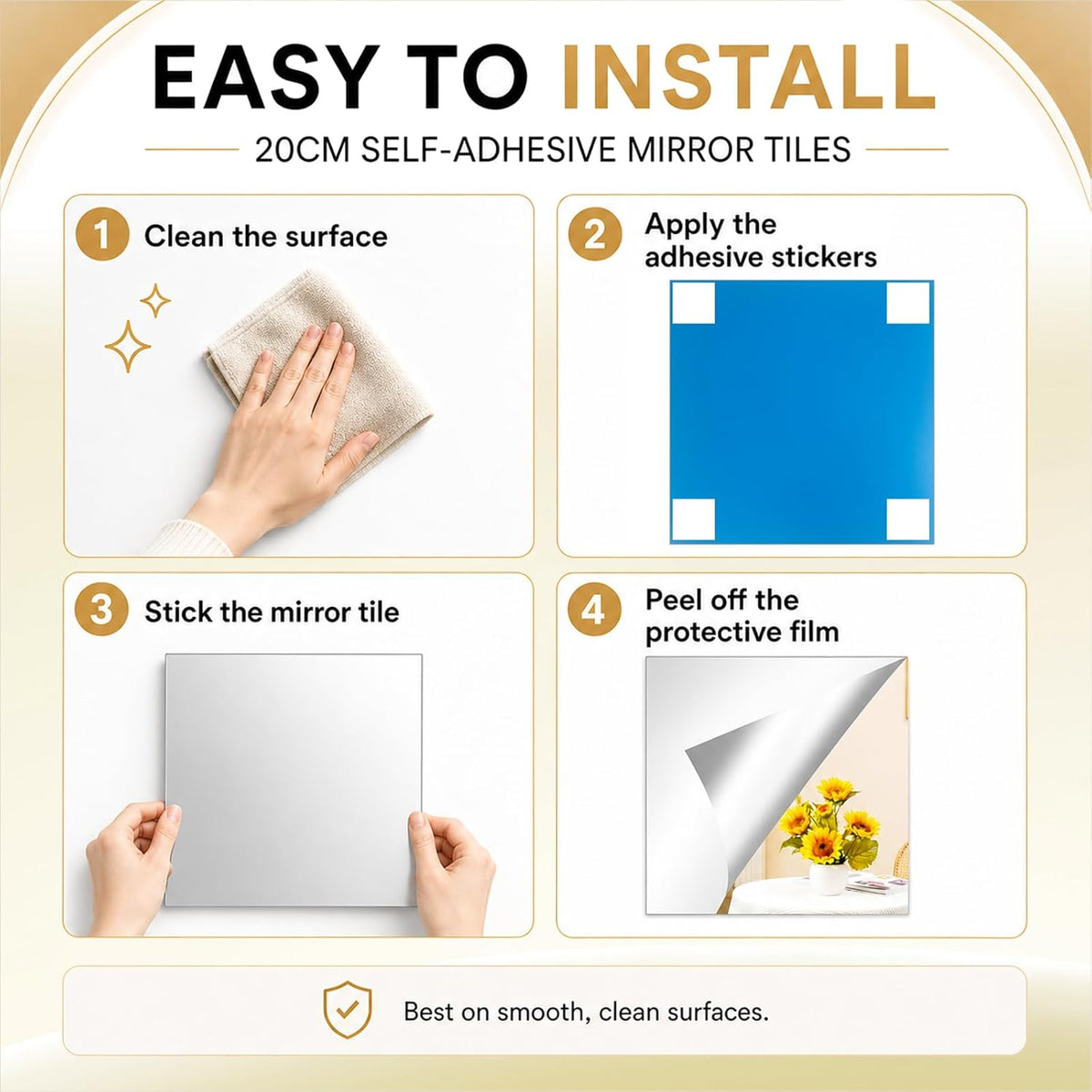 Flexible Self Adhesive Mirror Sheet Shatter Resistant Wall Mirror