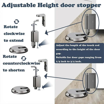 Floor Mounted Door Stopper with Locking Pedal
