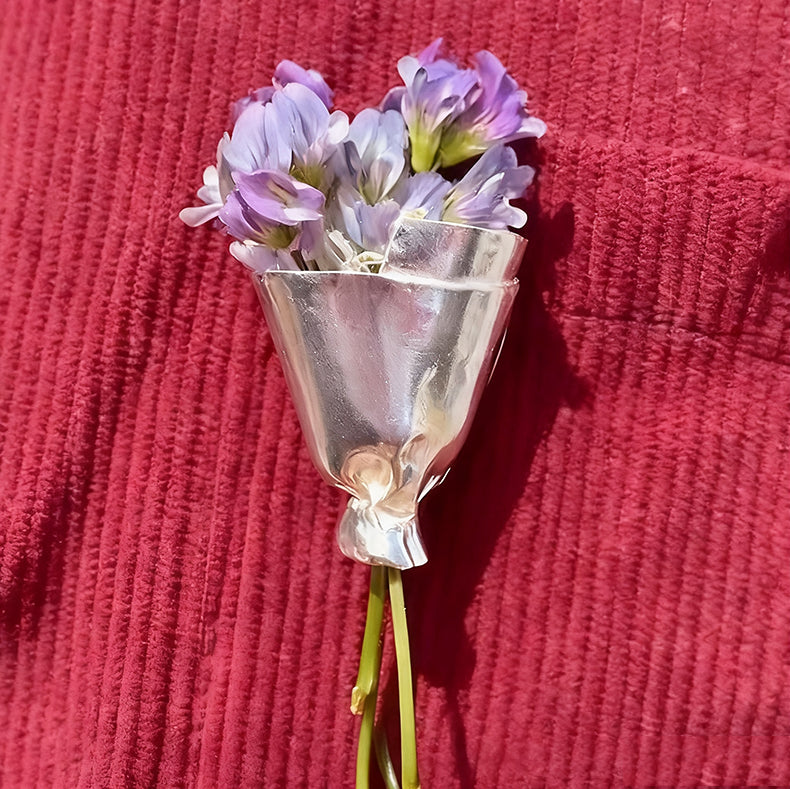 Floral Bouquet Brooch Metal Flower Pin