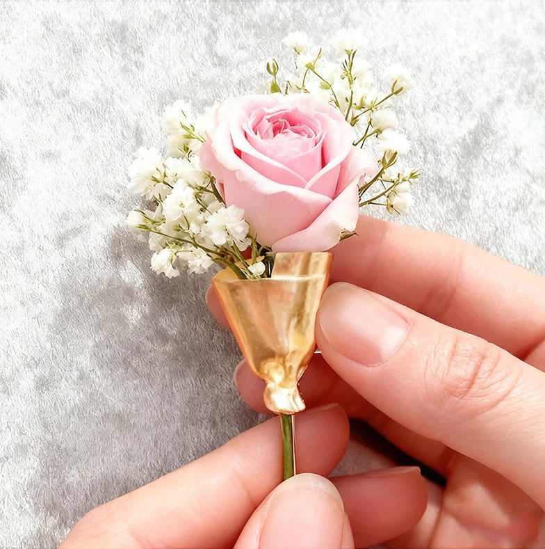 Floral Bouquet Brooch Metal Flower Pin
