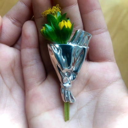 Floral Bouquet Brooch Metal Flower Pin