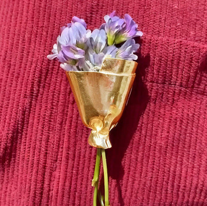 Floral Bouquet Brooch Metal Flower Pin