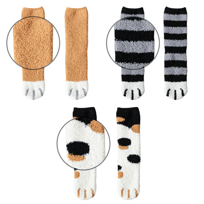 Fluffy Cat Paw Plush Fuzzy Socks