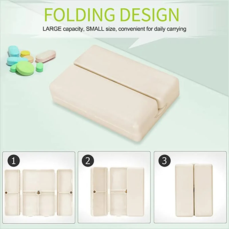 Foldable 7 Compartment Travel Pill Organizer