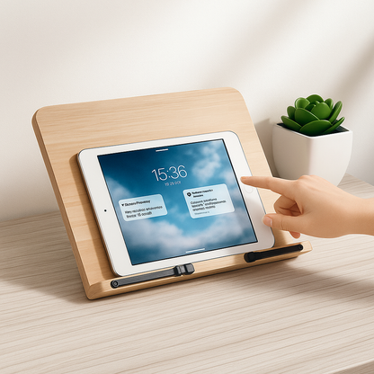 Foldable Adjustable Wooden Book Stand for Books Tablets and Cookbooks