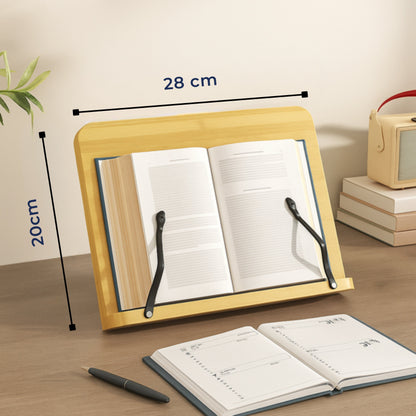 Foldable Adjustable Wooden Book Stand for Books Tablets and Cookbooks