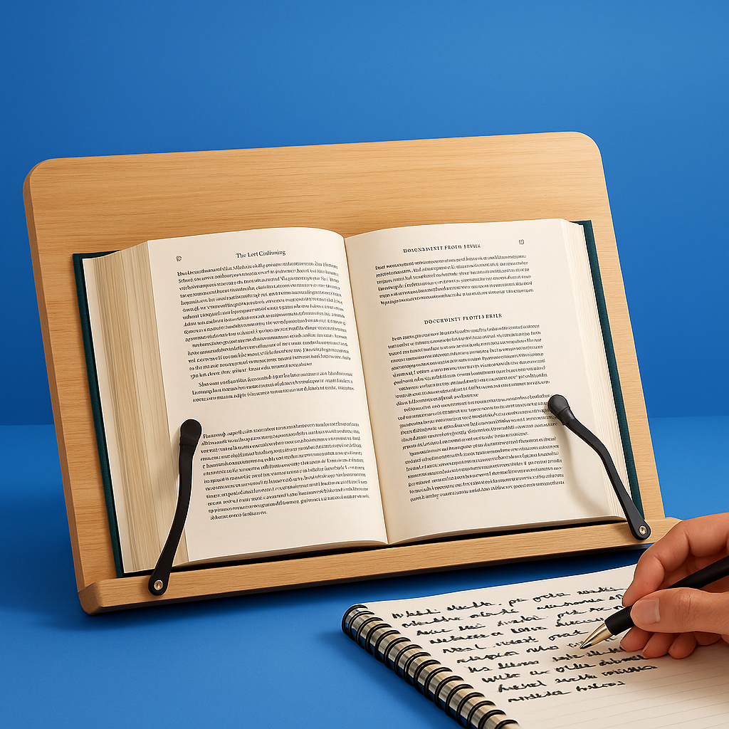Foldable Adjustable Wooden Book Stand for Books Tablets and Cookbooks