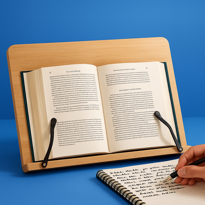 Foldable Adjustable Wooden Book Stand for Books Tablets and Cookbooks
