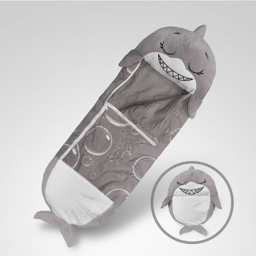 Foldable Animal Shape Kids Sleeping Bag Soft Plush Portable Nap Mat for Travel Sleepover Comfort