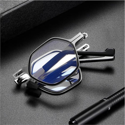 Foldable Blue Light Reading Glasses with Screwless Frame