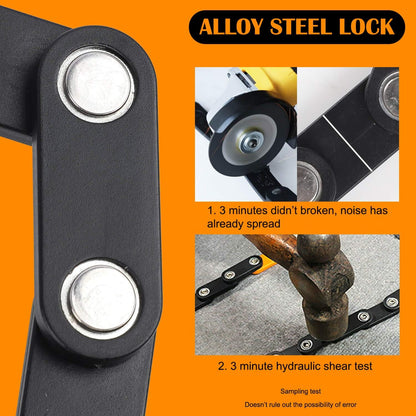Foldable Heavy Duty Bike Lock with Hardened Steel Security Chain