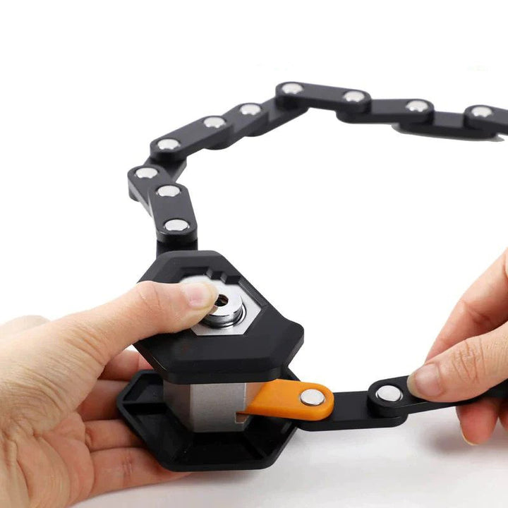 Foldable Heavy Duty Bike Lock with Hardened Steel Security Chain