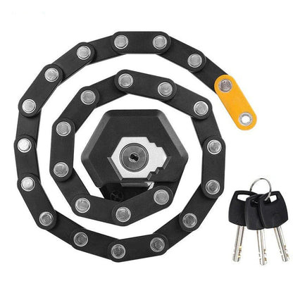 Foldable Heavy Duty Bike Lock with Hardened Steel Security Chain