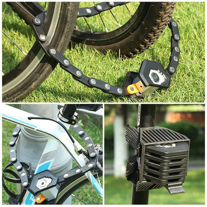 Foldable Heavy Duty Bike Lock with Hardened Steel Security Chain