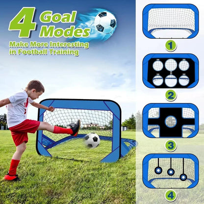 Foldable Kids Soccer Goal with Target Zones Portable Training Net
