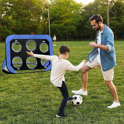 Foldable Kids Soccer Goal with Target Zones Portable Training Net