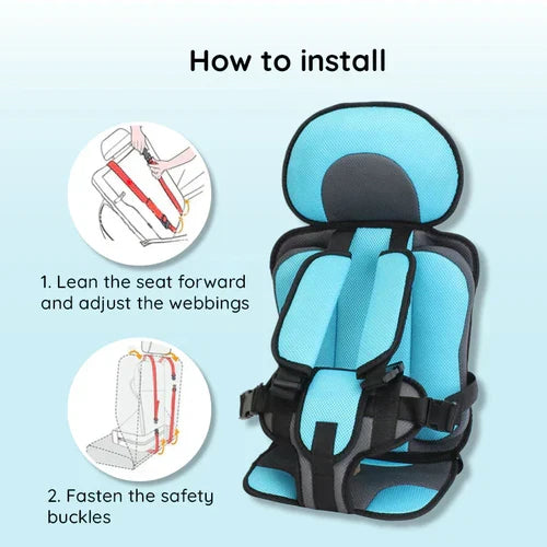 Foldable Portable Child Car Booster Seat with Safety Harness