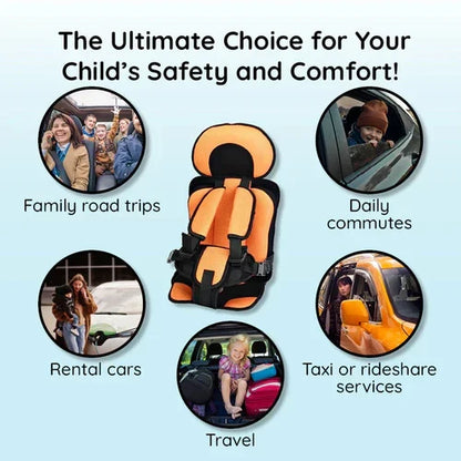 Foldable Portable Child Car Booster Seat with Safety Harness